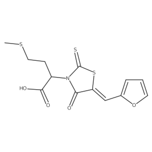 5-(2-Furanylmethylene)-I+/--[2-(methylthio)ethyl]-4-oxo-2-thioxo-3-thiazolidineacetic acid Structure