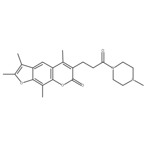 2,3,5,9-tetramethyl-6-[3-(4-methyl-1-piperazinyl)-3-oxopropyl]-7H-furo[3,2-g]chromen-7-one结构式