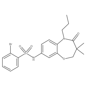 2-bromo-N-(3,3-dimethyl-4-oxo-5-propyl-2,3,4,5-tetrahydrobenzo[b][1,4]oxazepin-8-yl)benzenesulfonamide Structure