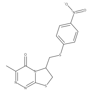 3-methyl-6-(((4-nitrophenyl)thio)methyl)-6,7-dihydro-4H-thiazolo[2,3-c][1,2,4]triazin-4-one结构式