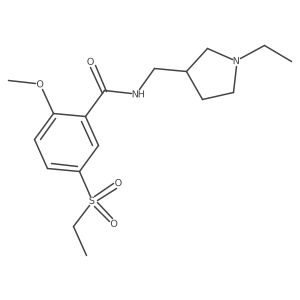 N-[(1-ethylpyrrolidin-3-yl)methyl]-5-ethylsulfonyl-2-methoxybenzamide Structure