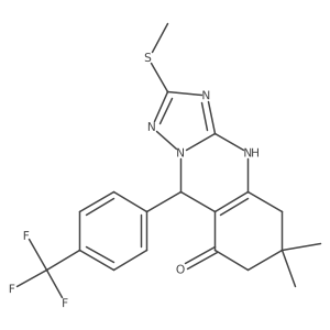 6,6-dimethyl-2-(methylthio)-9-(4-(trifluoromethyl)phenyl)-5,6,7,9-tetrahydro-[1,2,4]triazolo[5,1-b]quinazolin-8(4H)-one Structure