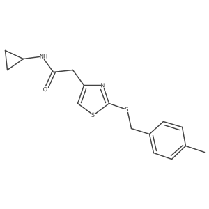 N-cyclopropyl-2-(2-((4-methylbenzyl)thio)thiazol-4-yl)acetamide结构式