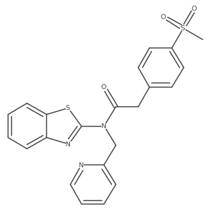 N-(benzo[d]thiazol-2-yl)-2-(4-(methylsulfonyl)phenyl)-N-(pyridin-2-ylmethyl)acetamide结构式