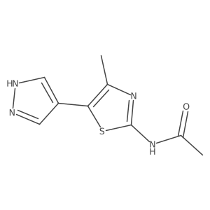 N-[4-methyl-5-(1H-pyrazol-4-yl)-1,3-thiazol-2-yl]acetamide结构式