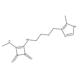 3-(methylamino)-4-[2-[(5-methyl-1H-imidazol-4-yl)methylsulfanyl]ethylamino]cyclobut-3-ene-1,2-dione Structure