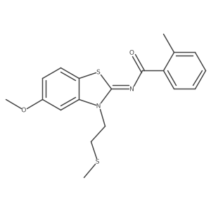 (Z)-N-(5-methoxy-3-(2-(methylthio)ethyl)benzo[d]thiazol-2(3H)-ylidene)-2-methylbenzamide结构式