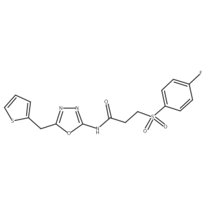 3-((4-fluorophenyl)sulfonyl)-N-(5-(thiophen-2-ylmethyl)-1,3,4-oxadiazol-2-yl)propanamide Structure