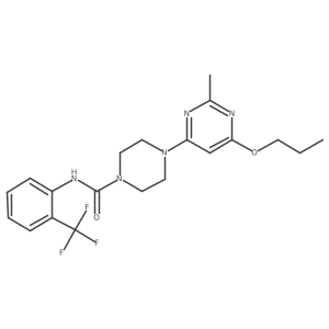 4-(2-methyl-6-propoxypyrimidin-4-yl)-N-[2-(trifluoromethyl)phenyl]piperazine-1-carboxamide Structure