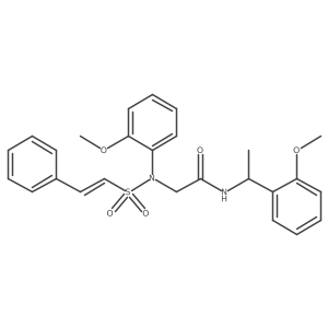 2-(2-Methoxy-N-[(E)-2-phenylethenyl]sulfonylanilino)-N-[1-(2-methoxyphenyl)ethyl]acetamide Structure