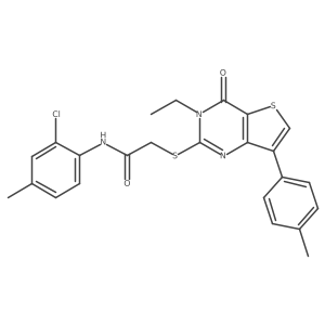 N-(2-chloro-4-methylphenyl)-2-{[3-ethyl-7-(4-methylphenyl)-4-oxo-3,4-dihydrothieno[3,2-d]pyrimidin-2-yl]thio}acetamide结构式