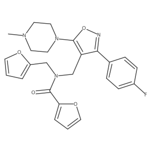 N~2~-{[3-(4-fluorophenyl)-5-(4-methylpiperazino)-4-isoxazolyl]methyl}-N~2~-(2-furylmethyl)-2-furamide结构式
