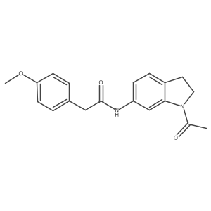 N-(1-acetyl-2,3-dihydro-1H-indol-6-yl)-2-(4-methoxyphenyl)acetamide结构式