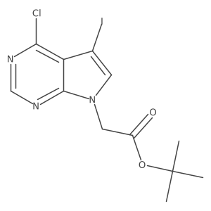 tert-butyl 2-{4-chloro-5-iodo-7H-pyrrolo[2,3-d]pyrimidin-7-yl}acetate Structure