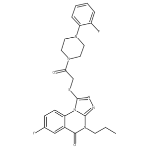 7-fluoro-1-((2-(4-(2-fluorophenyl)piperazin-1-yl)-2-oxoethyl)thio)-4-propyl-[1,2,4]triazolo[4,3-a]quinazolin-5(4H)-one Structure