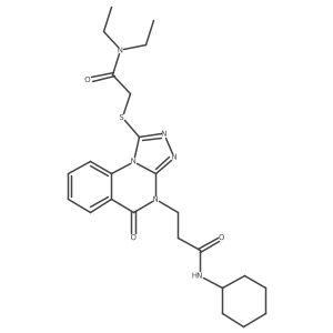 N-cyclohexyl-3-(1-{[(diethylcarbamoyl)methyl]sulfanyl}-5-oxo-4H,5H-[1,2,4]triazolo[4,3-a]quinazolin-4-yl)propanamide Structure