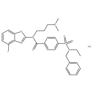 4-[Benzyl(ethyl)sulfamoyl]-N-[3-(dimethylamino)propyl]-N-(4-fluoro-1,3-benzothiazol-2-YL)benzamide hydrochloride Structure