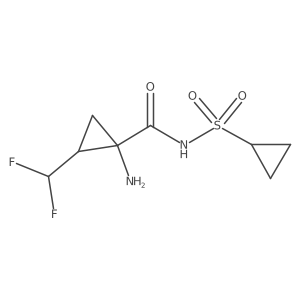 (1R,2R)-1-Amino-N-(cyclopropylsulfonyl)-2-(difluoromethyl)cyclopropane-1-carboxamide结构式