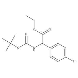 Ethyl 2-(4-bromophenyl)-2-((tert-butoxycarbonyl)amino)acetate结构式