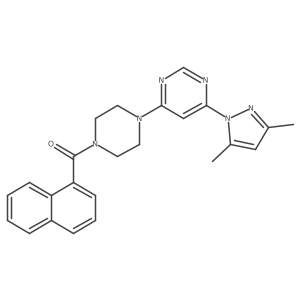 (4-(6-(3,5-dimethyl-1H-pyrazol-1-yl)pyrimidin-4-yl)piperazin-1-yl)(naphthalen-1-yl)methanone Structure