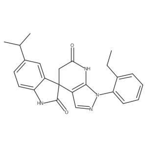 1'-(2-Ethylphenyl)-5-isopropyl-1',7'-dihydrospiro[indoline-3,4'-pyrazolo[3,4-b]pyridine]-2,6'(5'H)-dione Structure