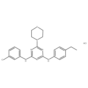 N2-(3-chlorophenyl)-N4-(4-ethylphenyl)-6-morpholino-1,3,5-triazine-2,4-diamine hydrochloride Structure