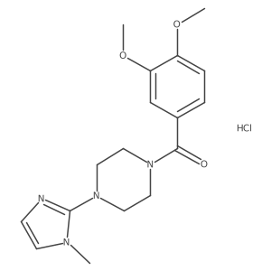(3,4-dimethoxyphenyl)(4-(1-methyl-1H-imidazol-2-yl)piperazin-1-yl)methanone hydrochloride Structure