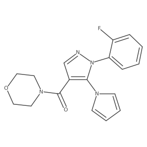 4-[1-(2-fluorophenyl)-5-(1H-pyrrol-1-yl)-1H-pyrazole-4-carbonyl]morpholine结构式