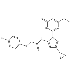 N-(3-cyclopropyl-1-(4-isopropyl-6-oxo-1,6-dihydropyrimidin-2-yl)-1H-pyrazol-5-yl)-2-(4-fluorophenoxy)acetamide Structure