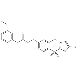 2-((4-amino-5-((5-bromothiophen-2-yl)sulfonyl)pyrimidin-2-yl)thio)-N-(3-ethylphenyl)acetamide Structure