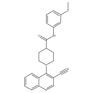 1-(3-cyanoquinolin-4-yl)-N-(3-methoxyphenyl)piperidine-4-carboxamide结构式