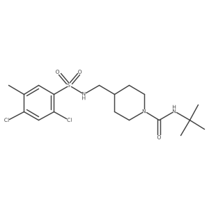 N-tert-butyl-4-[(2,4-dichloro-5-methylbenzenesulfonamido)methyl]piperidine-1-carboxamide结构式