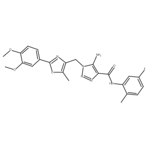 5-amino-1-{[2-(3,4-dimethoxyphenyl)-5-methyl-1,3-oxazol-4-yl]methyl}-N-(5-fluoro-2-methylphenyl)-1H-1,2,3-triazole-4-carboxamide结构式