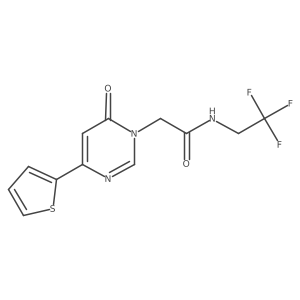 2-(6-oxo-4-(thiophen-2-yl)pyrimidin-1(6H)-yl)-N-(2,2,2-trifluoroethyl)acetamide Structure