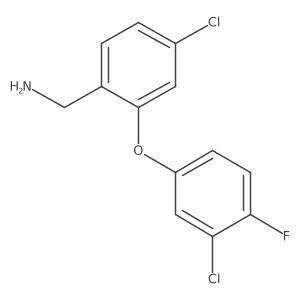 [4-Chloro-2-(3-chloro-4-fluorophenoxy)phenyl]methanamine结构式