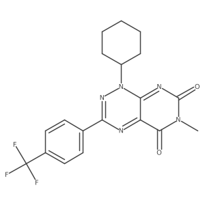 1-Cyclohexyl-6-methyl-3-(4-(trifluoromethyl)phenyl)pyrimido[5,4-e][1,2,4]triazine-5,7(1H,6H)-dione结构式