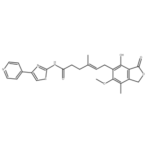 (E)-6-(4-hydroxy-6-methoxy-7-methyl-3-oxo-1,3-dihydroisobenzofuran-5-yl)-4-methyl-N-(4-(pyridin-4-yl)thiazol-2-yl)hex-4-enamide Structure