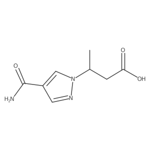3-(4-carbamoyl-1H-pyrazol-1-yl)butanoic acid Structure