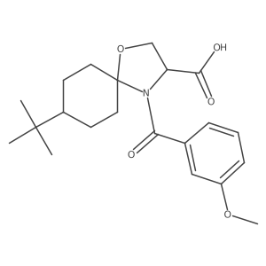 8-tert-Butyl-4-(3-methoxybenzoyl)-1-oxa-4-azaspiro[4.5]decane-3-carboxylic acid Structure