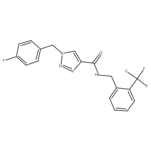 1-(4-fluorobenzyl)-N-(2-(trifluoromethyl)benzyl)-1H-1,2,3-triazole-4-carboxamide结构式