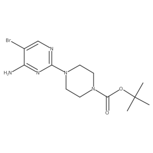 Tert-butyl 4-(4-amino-5-bromopyrimidin-2-yl)piperazine-1-carboxylate结构式