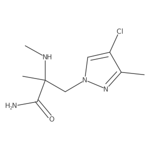 3-(4-Chloro-3-methyl-1h-pyrazol-1-yl)-2-methyl-2-(methylamino)propanamide Structure