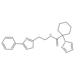 N-[2-(4-phenyl-1,3-thiazol-2-yl)ethyl]-1-(1H-1,2,3,4-tetraazol-1-yl)-1-cyclohexanecarboxamide结构式