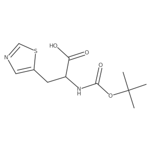 2-[(2-Methylpropan-2-yl)oxycarbonylamino]-3-(1,3-thiazol-5-yl)propanoic acid结构式