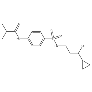 N-(4-(N-(3-cyclopropyl-3-hydroxypropyl)sulfamoyl)phenyl)isobutyramide结构式