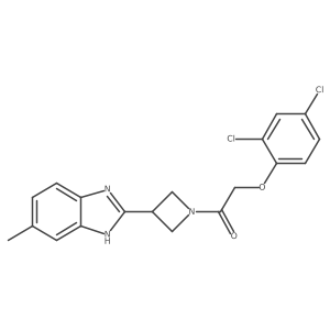 2-(2,4-dichlorophenoxy)-1-(3-(5-methyl-1H-benzo[d]imidazol-2-yl)azetidin-1-yl)ethanone结构式