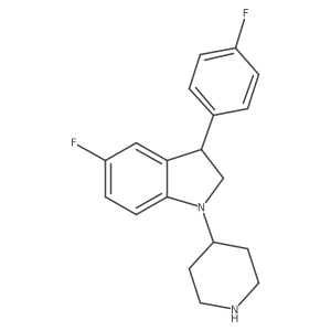1h-Indole,5-fluoro-3-(4-fluorophenyl)-2,3-dihydro-1-(4-piperidinyl)- Structure
