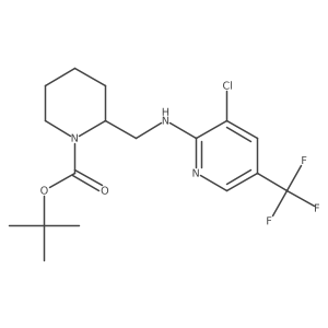 tert-Butyl 2-(((3-chloro-5-(trifluoromethyl)pyridin-2-yl)amino)methyl)piperidine-1-carboxylate Structure