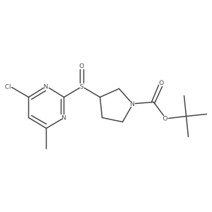 (R)-tert-butyl 3-((S)-(4-chloro-6-methylpyrimidin-2-yl)sulfinyl)pyrrolidine-1-carboxylate结构式