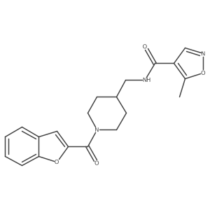 N-((1-(benzofuran-2-carbonyl)piperidin-4-yl)methyl)-5-methylisoxazole-4-carboxamide Structure